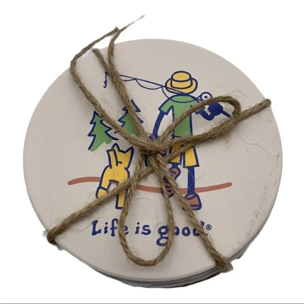 Life Is Good Set of Four Ceramic Coasters